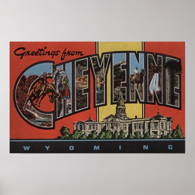 Póster Cheyenne, Wyoming - Escenas de letras grandes (Frente)
