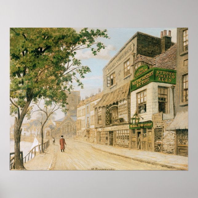 Póster Cheyne Walk, Chelsea, 1857 (Frente)
