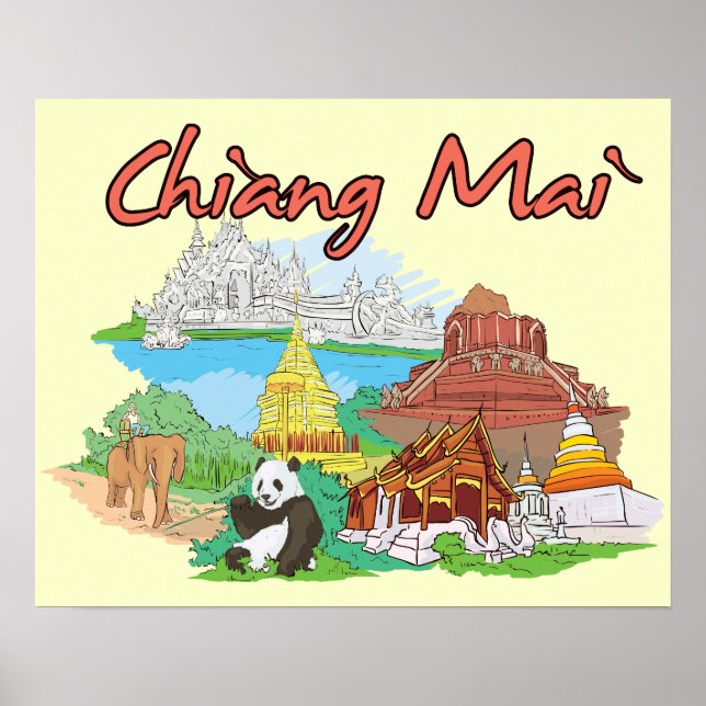 Póster Chiang Mai, Tailandia (Frente)
