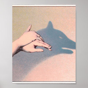 Póster Chiaroscuro Vintage de la mano de los marionetas W