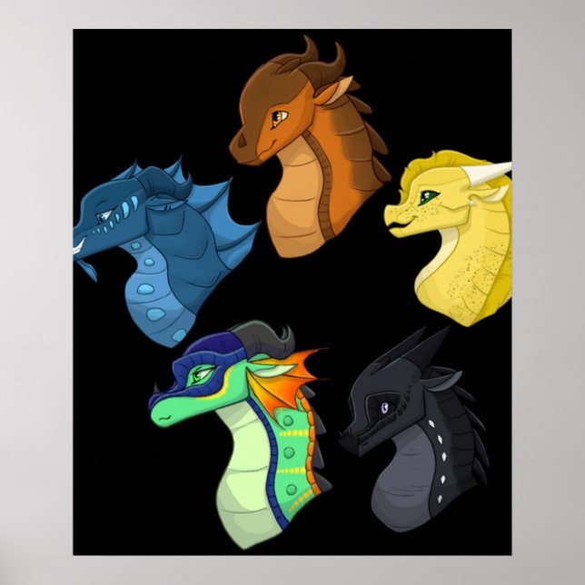 Póster Chibi alas del clásico del fuego del dragón (Frente)