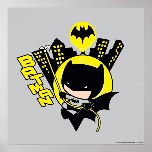 Póster Chibi Batman Escalando La Ciudad (Frente)