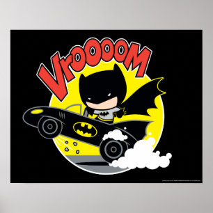 Póster Chibi Batman In The Batmobile
