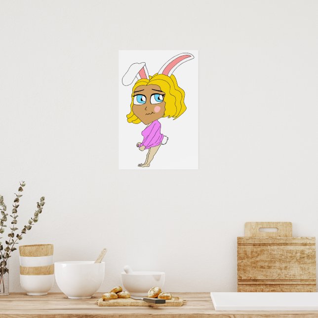 Póster chibi bunnygirl (Cocina)