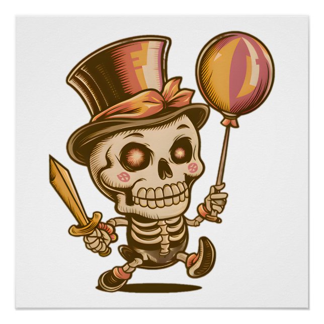 Póster Chibi Carnival Skeleton (Anverso)