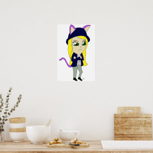 Póster chibi catgirl