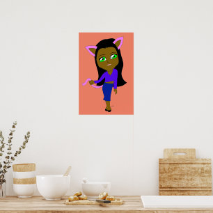 Póster chibi catgirl