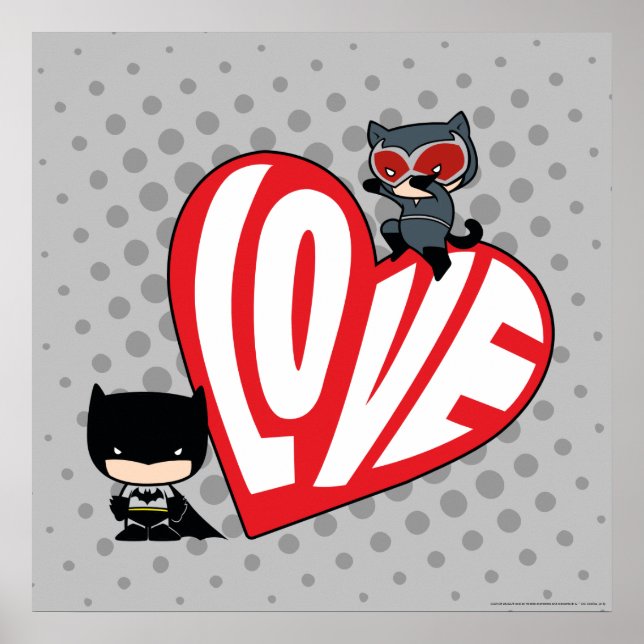 Póster Chibi Catwoman saltar sobre Batman 2 (Frente)