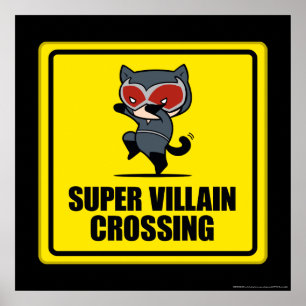 Póster Chibi Catwoman Super Villain Crossing Rótulo