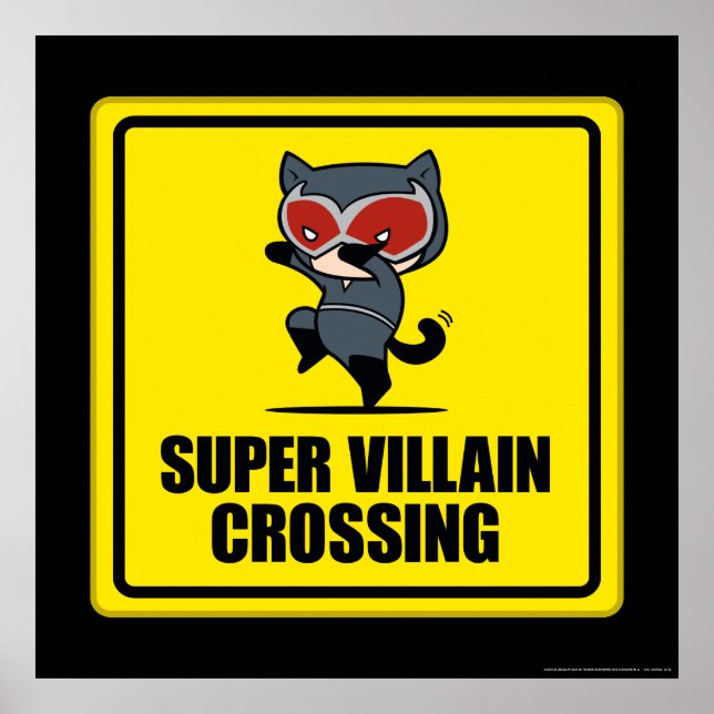 Póster Chibi Catwoman Super Villain Crossing Rótulo (Frente)