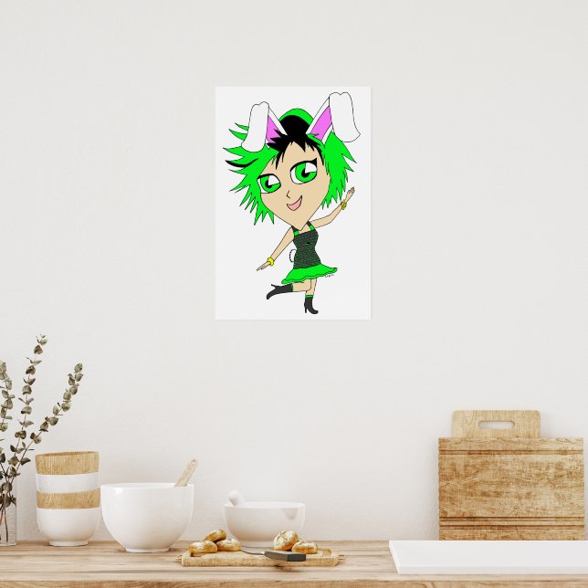 Póster chibi conejita  (Cocina)