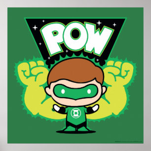Póster Chibi Green Lantern Formando puños gigantes