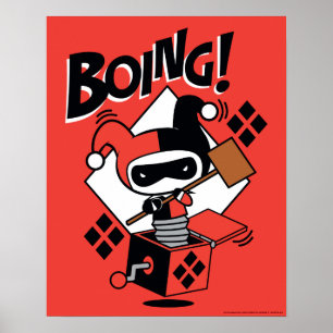 Póster Chibi Harley-Quinn-In-A-Box Con Martillo