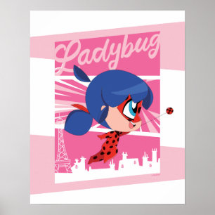 Póster Chibi Ladybug en París