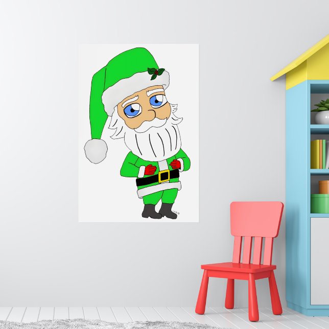 Póster Chibi Santa traje verde (Guardería 1)
