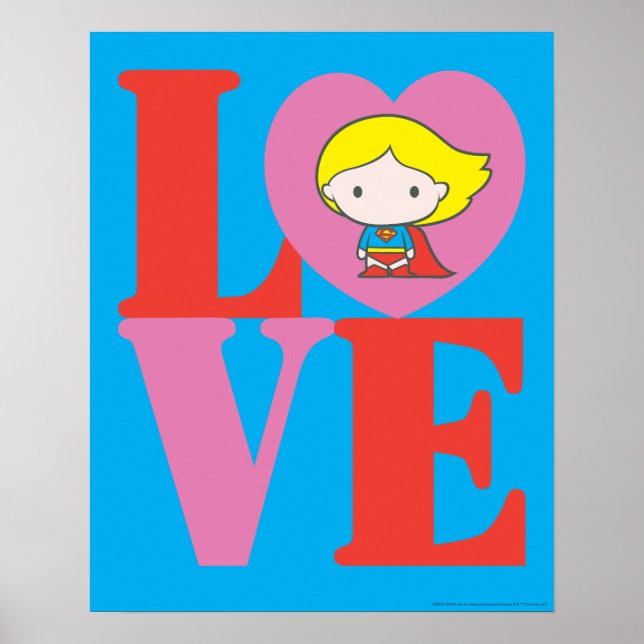 Póster Chibi Supergirl LOVE (Frente)