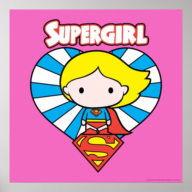 Póster Chibi Supergirl Starburst Heart and Logo (Frente)
