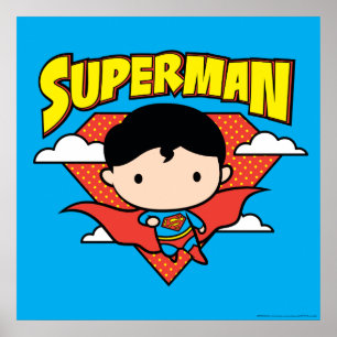 Póster Chibi Superman Polka Dot Shield y Name