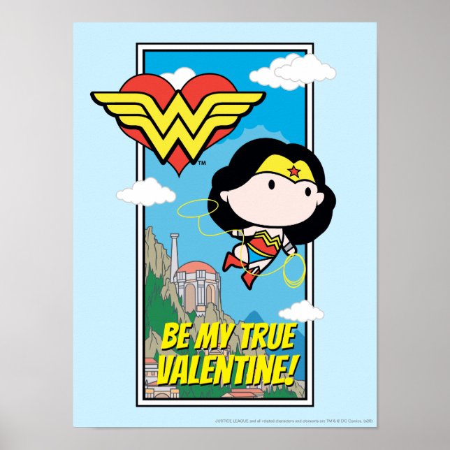 Póster Chibi Wonder Woman - Dime La Verdad Valentine (Frente)