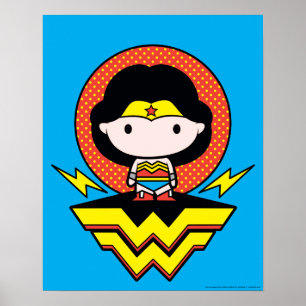 Póster Chibi WonWoman With Polka Dots and Logo