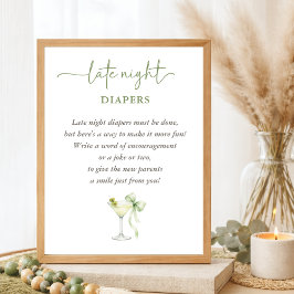 Póster Chic A TIni One Baby Shower Late Night Diapers