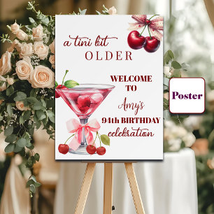 Póster Chic A Tini Un Poco Mayor Martini de Cereza Cumple