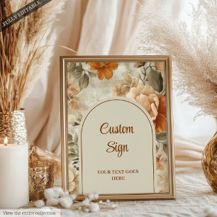 Póster Chic Boho Terracota Beige Oliva Floral Personaliza