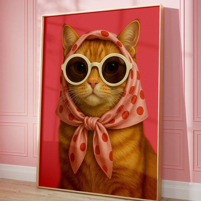 Póster Chic Cat Funny Aesthetic Wall Art Print  (Subido por el creador)
