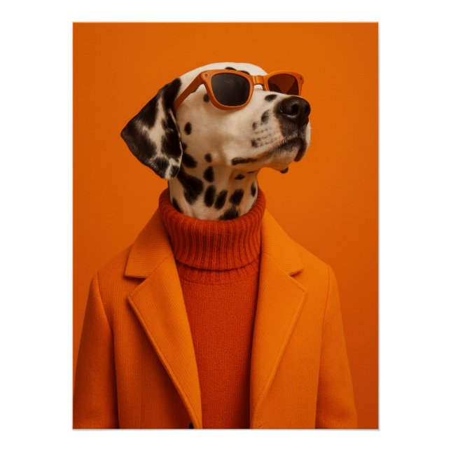 Póster Chic Dalmatian Portrait – Modern Minimalist Dog (Anverso)