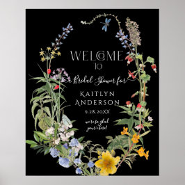 Póster Chic Floral Boho de Flor Silvestre Bienvenida Desp