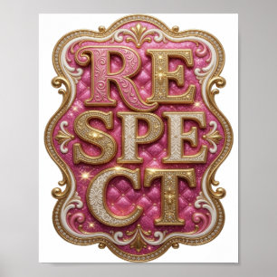 Póster Chic Gold RESPETO Diseño Atrevido