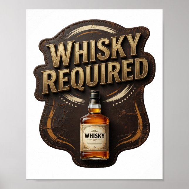 Póster Chic Gold WHISKY REQUERIDO v2 (Frente)