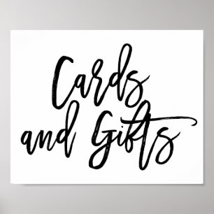 Póster Chic Hand Lettered Wedding Cards & Gifts Sign
