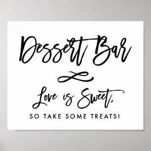 Póster Chic Hand Lettered Wedding Dessert Bar