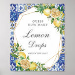 Póster Chic Lemon Floral Guess Lemon Drops in Jar Game<br><div class="desc">(c) The Happy Cat Studio</div>