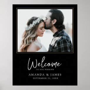Póster Chic Photo Bodas de Bienvenida en Negro, Blanco y 