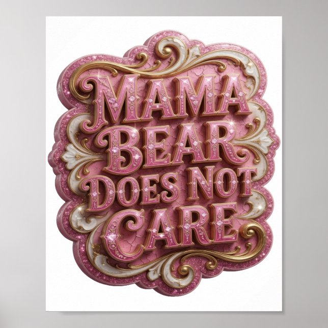 Póster Chic Rosa MAMÁ OSA NO SE PREOCUPA (Frente)