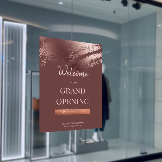 Póster Chic Stylish Bronze Business Logo Grand Opening (Chic Stylish Bronze Business Logo Grand Opening Poster)