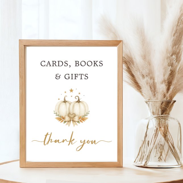 Póster Chic Twin Pumpkind Baby Shower Card Book Gift (Subido por el creador)