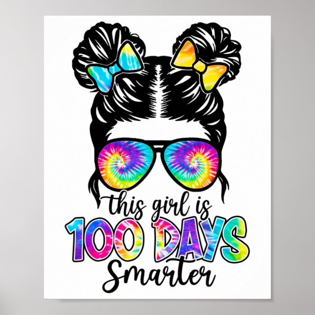 Póster Chica 100 Días Más Inteligente 100 Días De Enseñan (Frente)