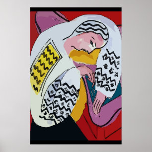 Póster Chica abstracto en el comprimido 4