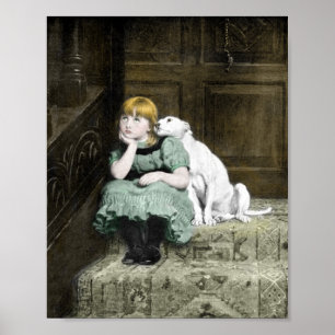 Póster Chica Adorada por Perro