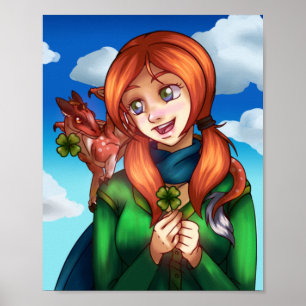 Póster Chica afortunado