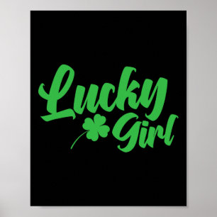 Póster Chica afortunado del Día de San Patricio