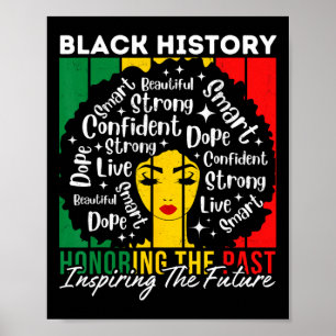 Póster Chica afro honrando el pasado inspirador futuro ne