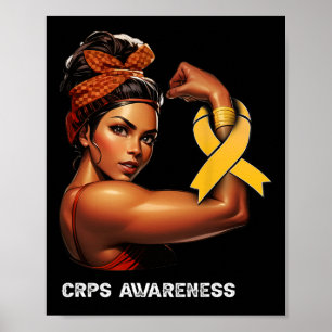 Póster Chica Afro Inquebrantable Conciencia de Crps 