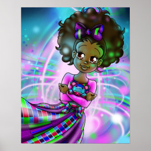 Póster Chica afroamericana