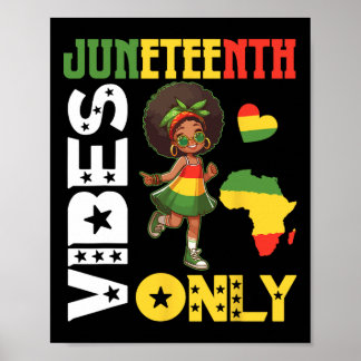 Póster Chica afroamericana bailando vibraciones de Junete