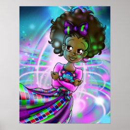 Póster Chica afroamericano