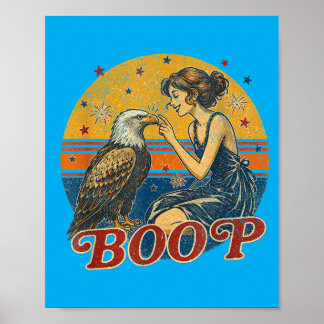 Póster Chica Águila Divertida Mano Boop Nariz Divertido P
